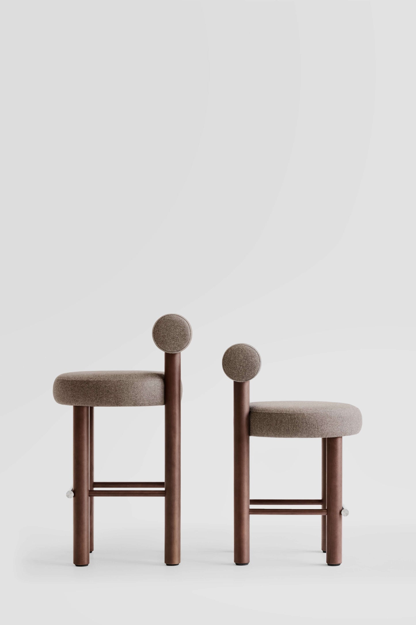 Gropius CS2 Bar Stool by Noom, designed by Kateryna Sokolova, celebrating Bauhaus functionalism with simple geometric shapes.