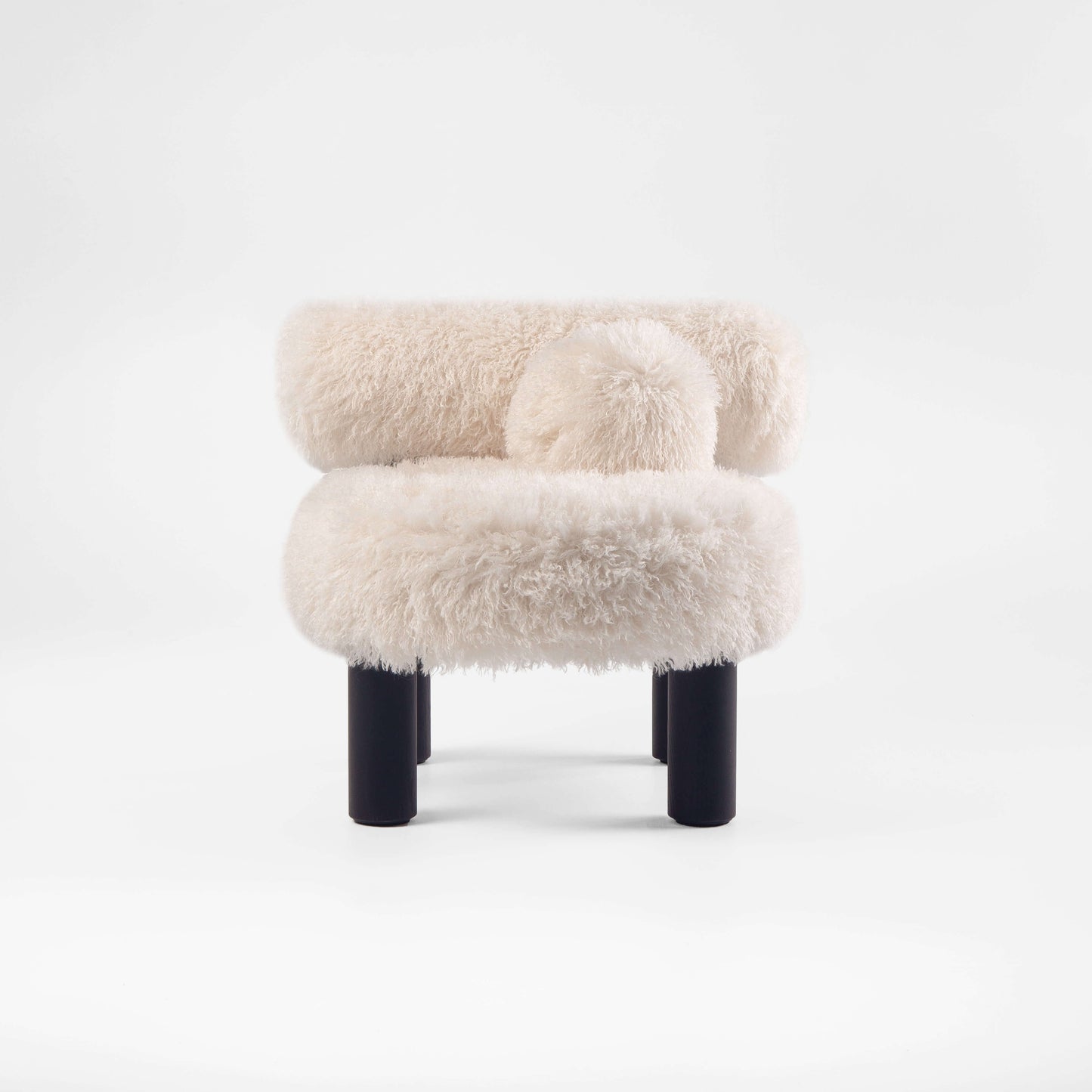 Gropius Low Chair CS2 Fluffy Edition by Noom, designed by Kateryna Sokolova, showcasing plush comfort and stylish aesthetics.