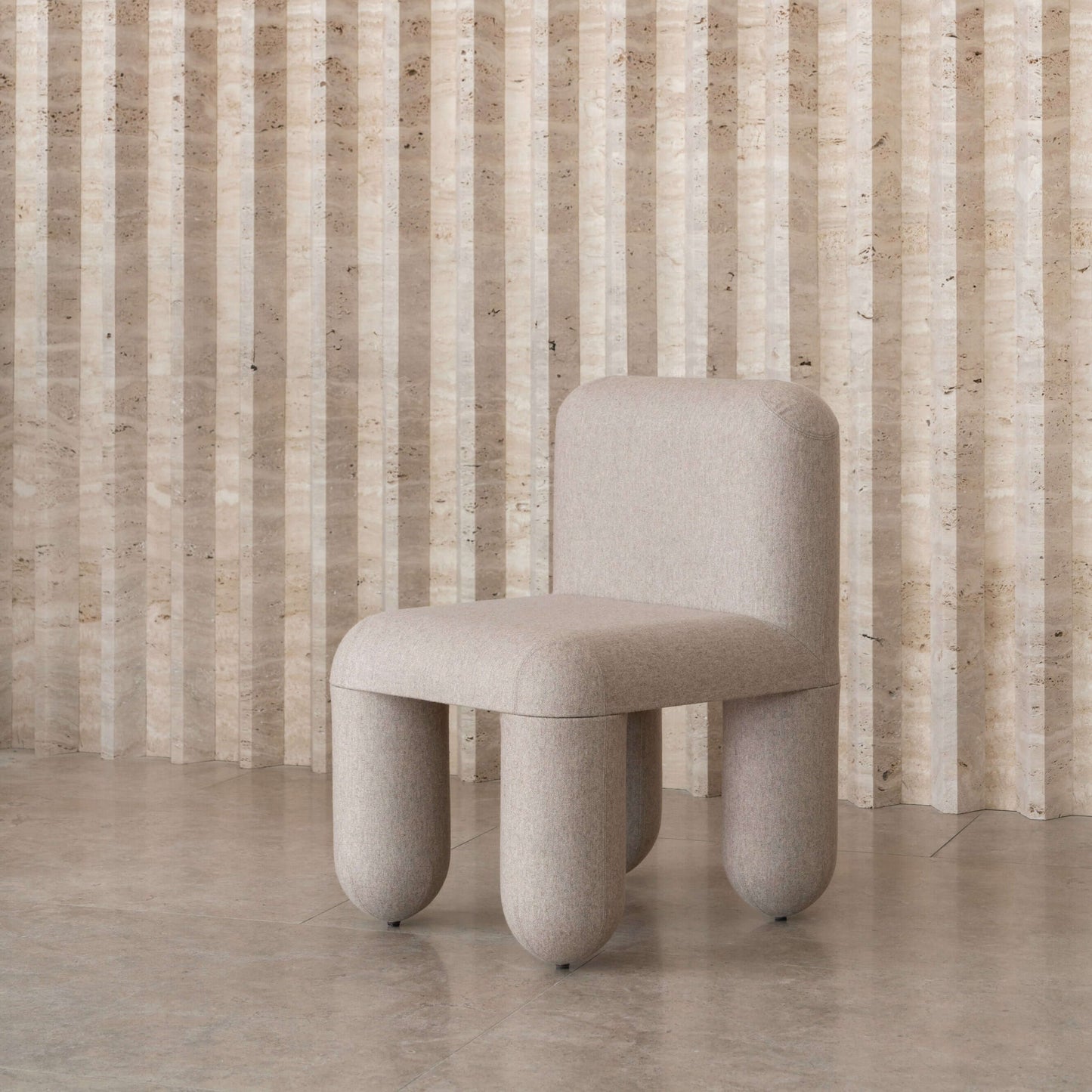 Modern HELLO chair with round shapes by Denys Sokolov, designed for comfort. Flock chair by Noom for stylish home decor.