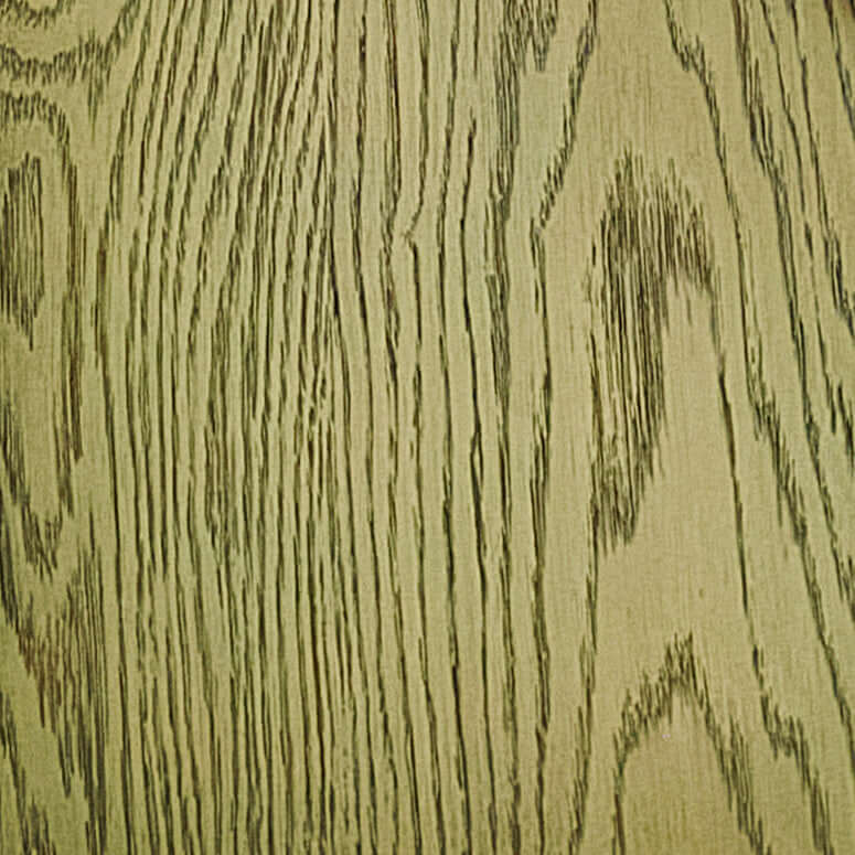 Close-up of green wood veneer with natural grain texture, highlighting its organic pattern and surface detailing.