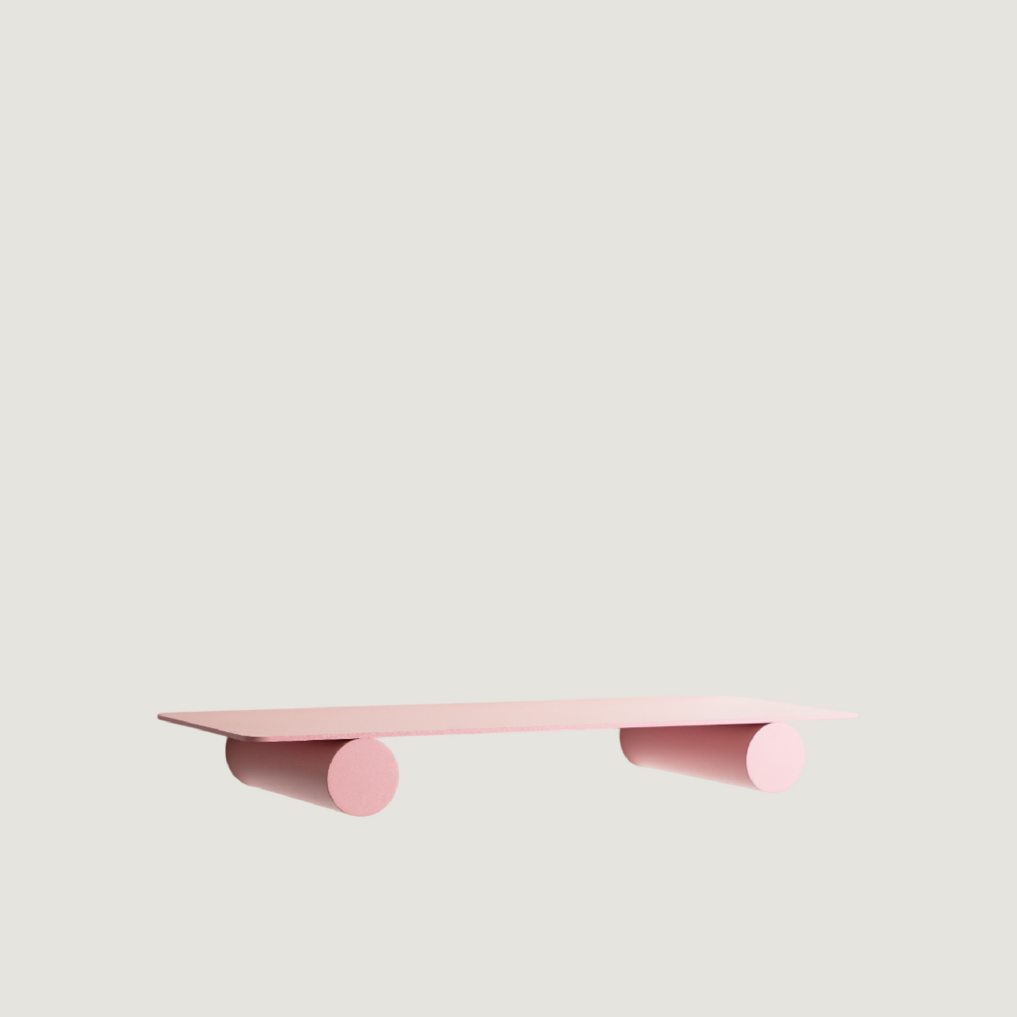 Pipeline Duo shelf by Raawii, modern metal design in unique pink colour, showcasing geometric shapes.