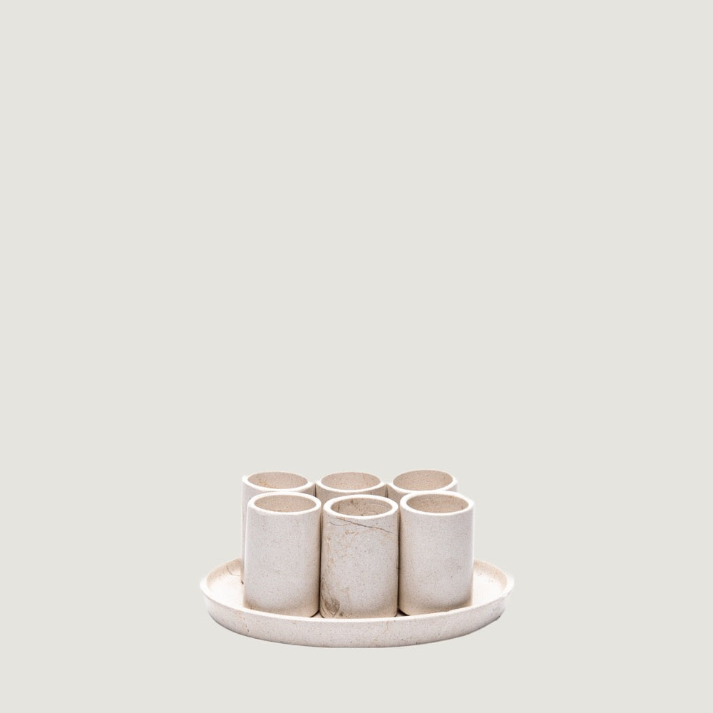 Tan Marble Shot Glasses
