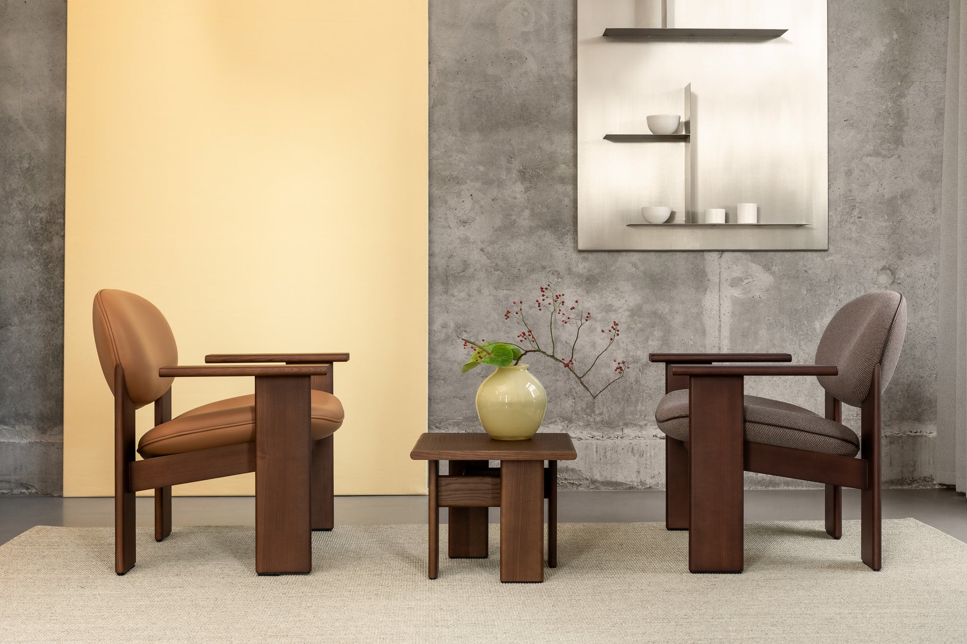 Archipen Lounge Chair in a modern setting, showcasing unique ash wood design and architectural clarity by Noom.